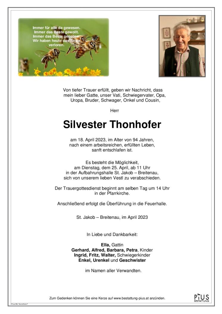 Hr. Silvester Thonhofer