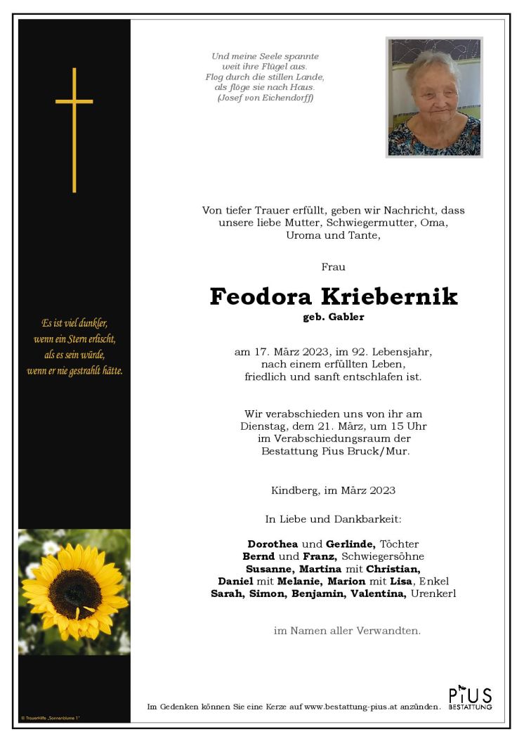 Fr. Feodora Kriebernik